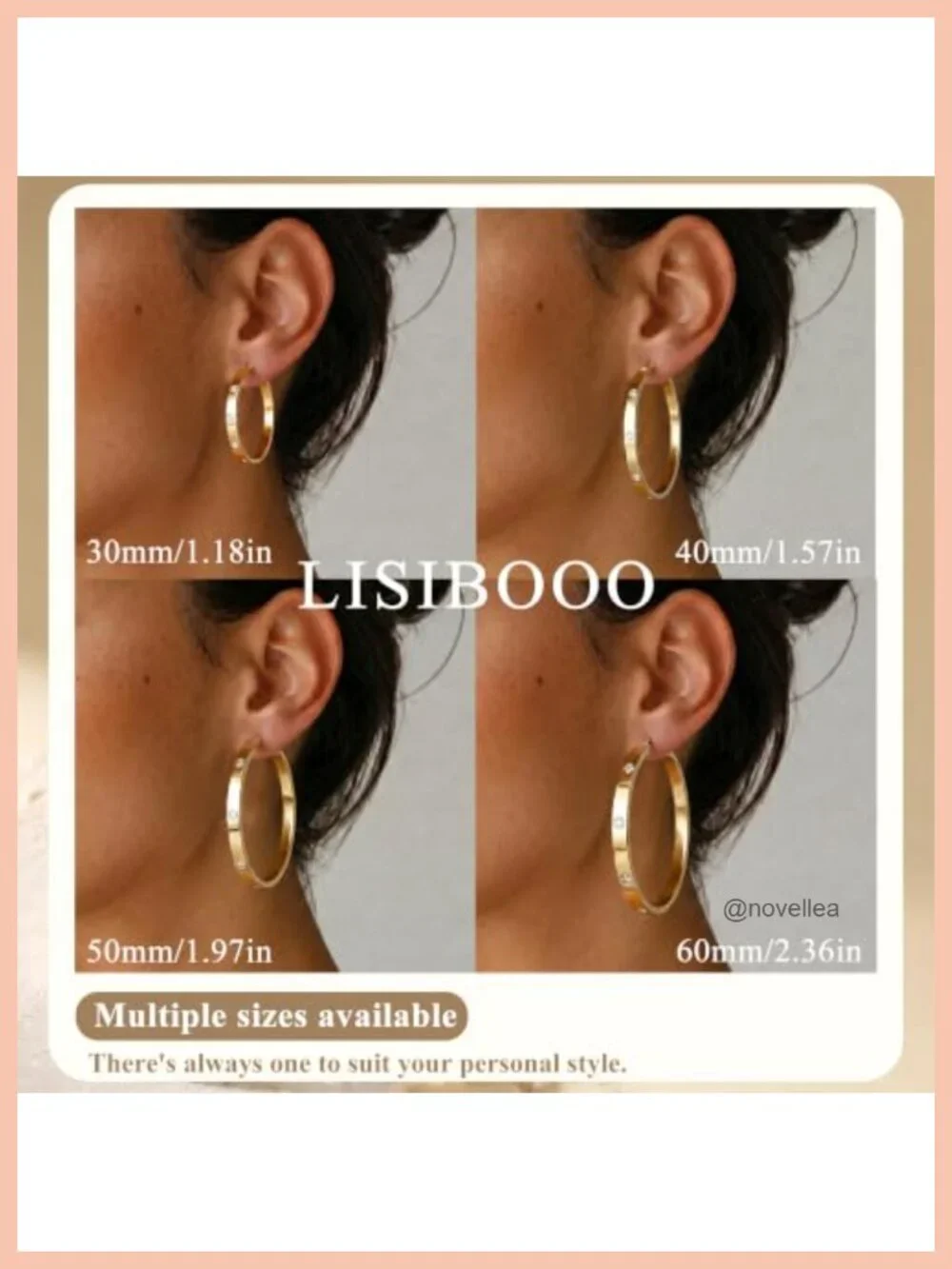 14K Gold Plated Hoop Earrings for Women CZ 30-60MM Hypoallergenic Lightweight